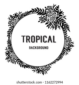 Tropical background with floral style vector illustration