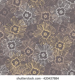 Tropical background with flowers. Seamless pattern.