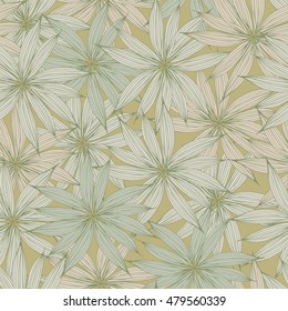 Tropical background with flowers. Seamless pattern.