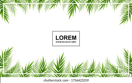 Tropical background with green leaves
