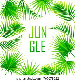 tropical background. jungle. frame. vector illustration