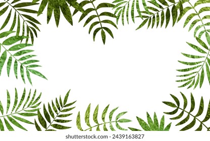 Tropical background. Jungle plants nature backdrop. Summer palm leaves banner