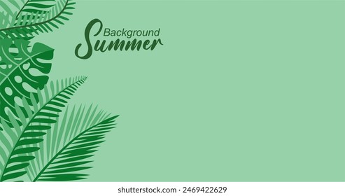 Tropical background with leaves. Vector illustration for your design.