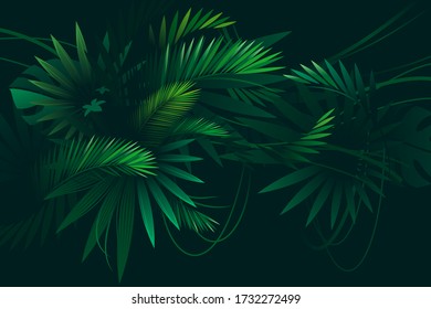 Fondo tropical con hojas de palma