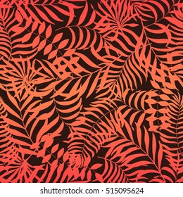 Tropical background with palm leaves