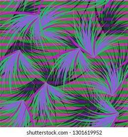Tropical background - palm leaves seamless pattern.