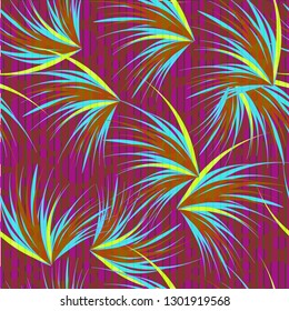 Tropical background - palm leaves seamless pattern.