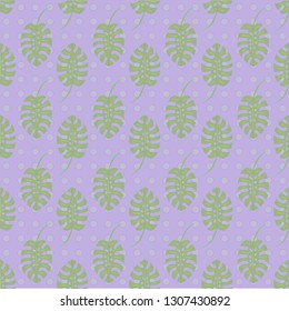 Tropical background - palm leaves seamless pattern.