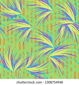 Tropical background - palm leaves seamless pattern.