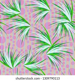 Tropical background - palm leaves seamless pattern.