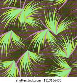 Tropical background - palm leaves seamless pattern.