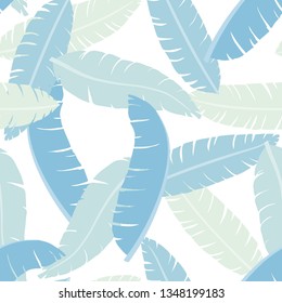 Tropical background with palm leaves. Seamless floral pattern. Summer vector illustration. Flat jungle print