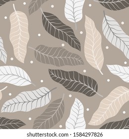 Tropical background with palm leaves. Seamless floral pattern. Summer vector illustration. Flat jungle print