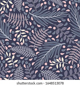 Tropical background with palm leaves. Seamless floral pattern. Summer vector illustration. Flat jungle print