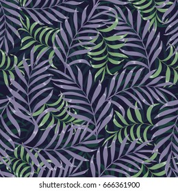 Tropical background with palm leaves. Seamless floral pattern