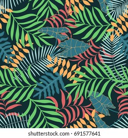 Vector Seamless Tropical Exotic Trendy Stylish Stock Vector (Royalty ...