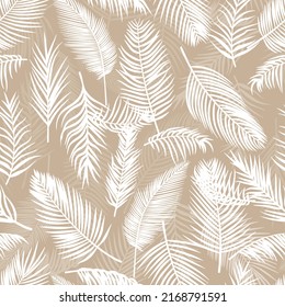 tropical background  palm leaves vector seamless pattern