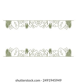 Tropical Background with Palm Monstera leaf Illustration Vector