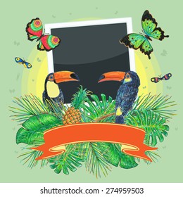 Tropical Background Photo Card