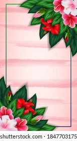 Tropical background with rectangle floral frame
