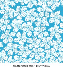 Tropical background. Seamless pattern colorful floral hibiscus