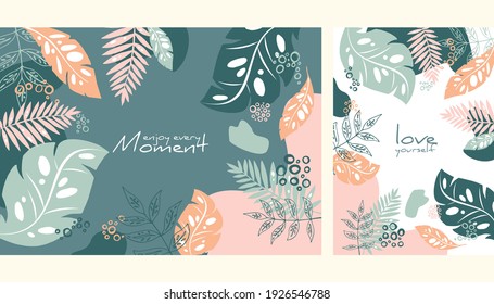 Tropical background. Summer banner set