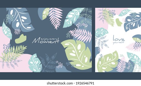 Tropical background. Summer banner set