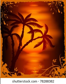 Tropical background. Vector