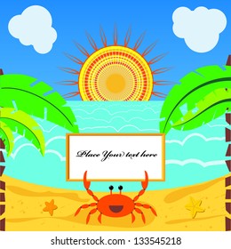 Tropical background, vector illustration