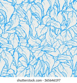 Tropical background. Virginia Creeper leaves seamless pattern. vector illustration