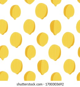 Tropical  background with yellow lemons. Fruit repeated background. Vector bright print for fabric or wallpaper