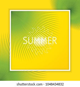 Tropical background.Green tropical palm leaf surface texture as background.Vector illustration.
