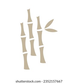 Tropical Bamboo Forest Logo, Tree Trunk and Leaf Design, Vector Illustration Symbol