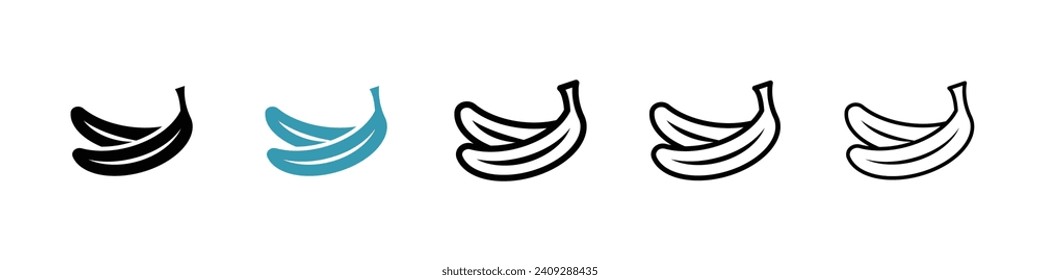 Tropische Banana Fruit Vektorsymbol-Set. Reife Banana Vektorsymbol für UI-Design.