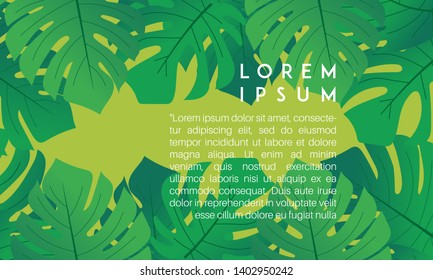 Tropical banana jungle polygonal abstract background. Colorful gradient design landscape. Low poly shape banner. Vector illustration.