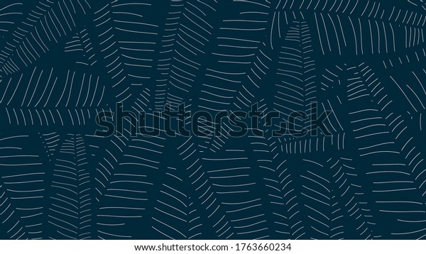 Tropical banana leaf Wallpaper, Luxury\
nature leaves pattern design, Golden banana leaf line arts, print,\
cover, Vector\
illustration.