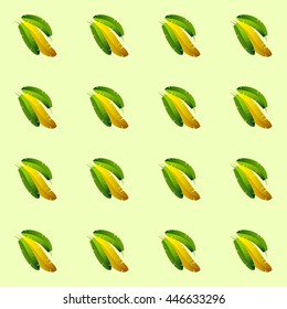 Tropical banana leafs pattern on light background