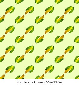Tropical banana leafs pattern on light background