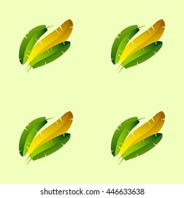 Tropical banana leafs pattern on light background