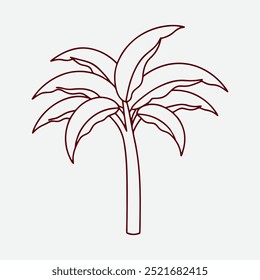 Tropical banana tree with large green leaves and ripening fruit, showcasing natural beauty and abundance. Ideal for eco-themed designs, agricultural projects, and tropical nature backgrounds.

