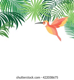 tropical banner with birds