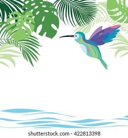 tropical banner with birds
