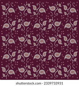 Tropical batik cloth motif ideas from nature in the form of plants, vector