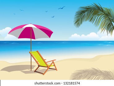 Tropical Beach Stock Vector (Royalty Free) 132181574 | Shutterstock