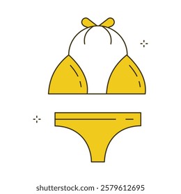 Tropical Beach Bikini Swimsuit Vector Icon Design