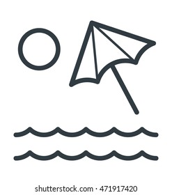 Tropical Beach Colored Vector Icon
