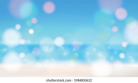 Playa tropical durante el día. Ilustración vectorial.