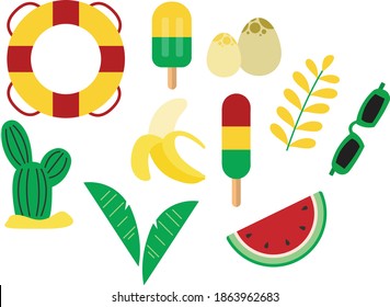 Tropical Beach Equipment and Tropical Objects