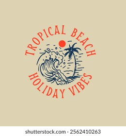 Tropical Beach Holiday Vibes natures sunset print graphic tee