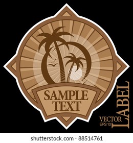 Tropical Beach Label